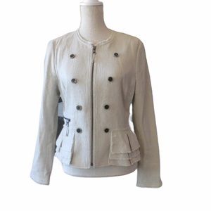 Banana Republic Frayed Ruffle Hem Blazer 12P